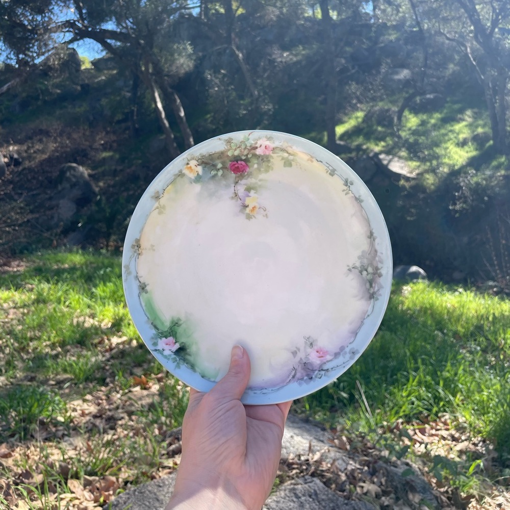 Blue blush floral decorative plate from Haviland